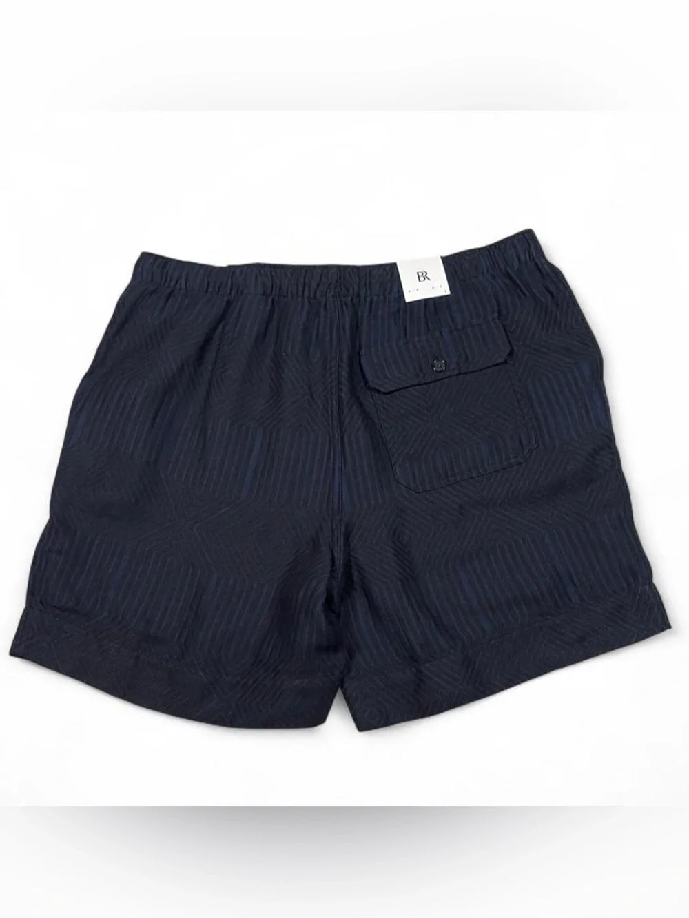 NWT Banana Republic Linen Blend Navy Blue Striped Shorts Men’s Size Large L6 $90